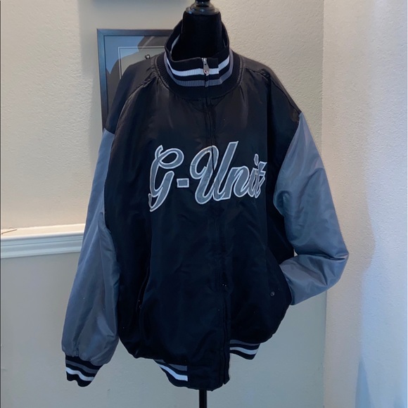 G-Unit Mens Bomber Heavyweight Jacket BLACK & GRAY - Picture 4 of 8